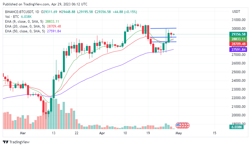 Дневной график для BTC/USDT (Источник: TradingView)